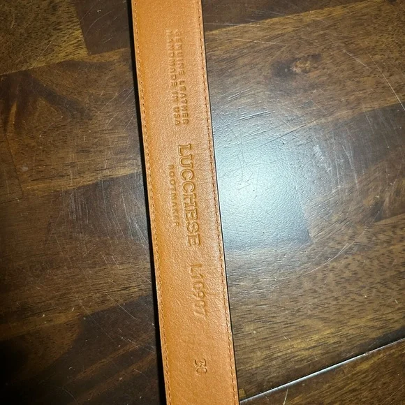 Brown Leather Belt with Decorative Buckle - Picture 3 of 3